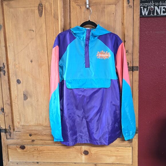 Nickelodeon Rugrats Windbreaker Jacket - Size L | Hooded Quarter-Zip Dinasauer🦖 - Picture 2 of 15